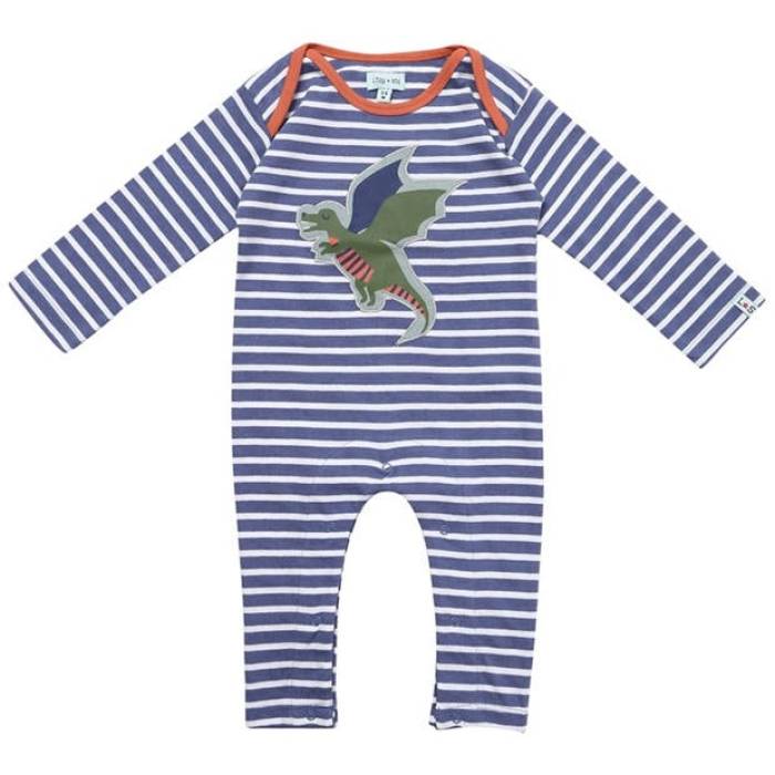 Lilly And Sid 【 Dragon Playsuit Kids Blue 】 火竜 お坊っちゃん キッズ 青碧 青碧
