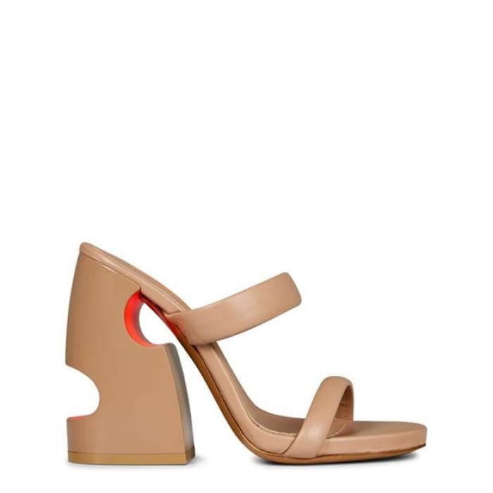 Off White 【 Women\u0027s Pop Meteor Mules With Signature Cut-Outs Women Beige/Orange 】 レディース レディース ベージュ orange 橙・オレンジ色