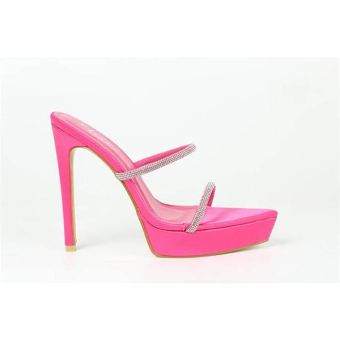 Chic 【 Platform Heeled Sandal Women Fuchsia 】 レディース