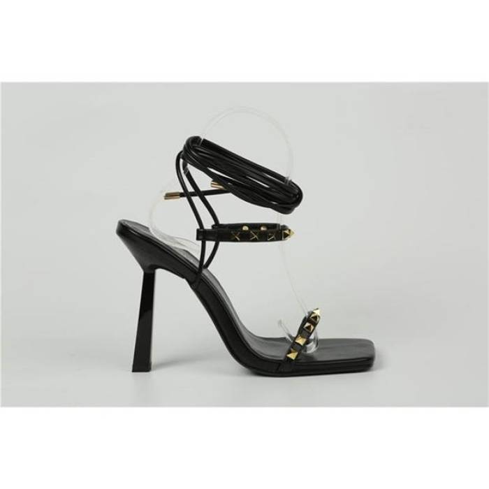 Retro 【 Strappy Square Toe Flat Sandal Women Black 】 レディース 黒色 ブラック 9,660円