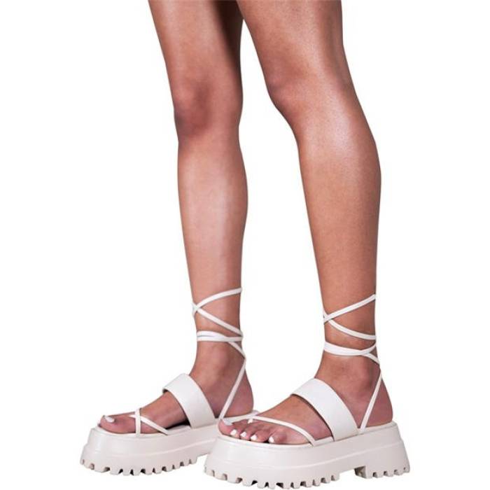 No Doubt 【 Strappy Tie-Up Flatform Sandal Women Cream 】 レディース クリーム 11,431円