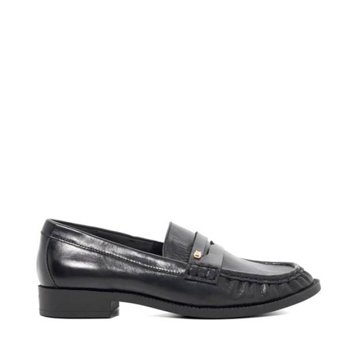 デューンロンドン Dune London 【 Women\u0027s Galex Loafers Women Black Leather 】 レディース 置き目毛革 レディース 黒いこと 黒いこと なめし革 靴-ローファー-レディース靴