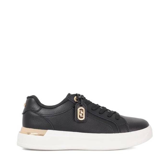 デューンロンドン Dune London 【 Women\'s Ekino Platform Trainers Women Black Leather 】 レディース シューズ スニーカー レディース 黒色 ブラック レザー|スニケス