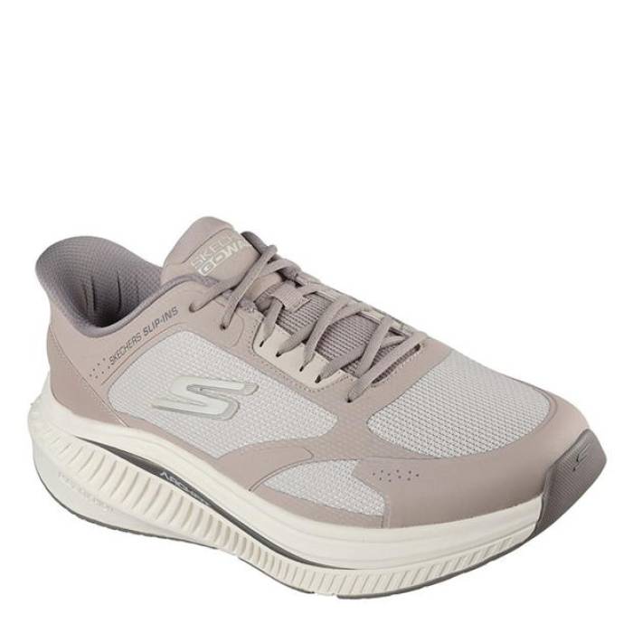 スケッチャーズ Skechers 【 Go Walk Max Cushioning Arch F Slip On Runners Mens Men Taupe 】 ウォーク マックス メンズ メンズ