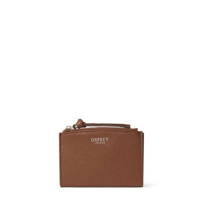 Osprey London 【 Molly Curved Bi-Fold Leather Card Holder Women Tan 】 レザー レディース