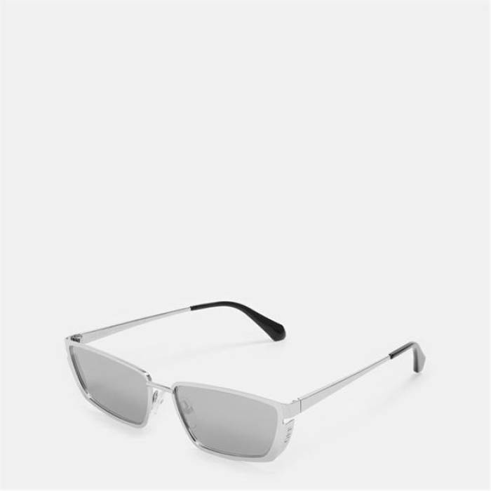 Off White 【 Unisex Richfield Rectangle Style Sunglasses Unisex Silver Mirror 】 サングラス ユニセックス Silver 銀色・シルバー