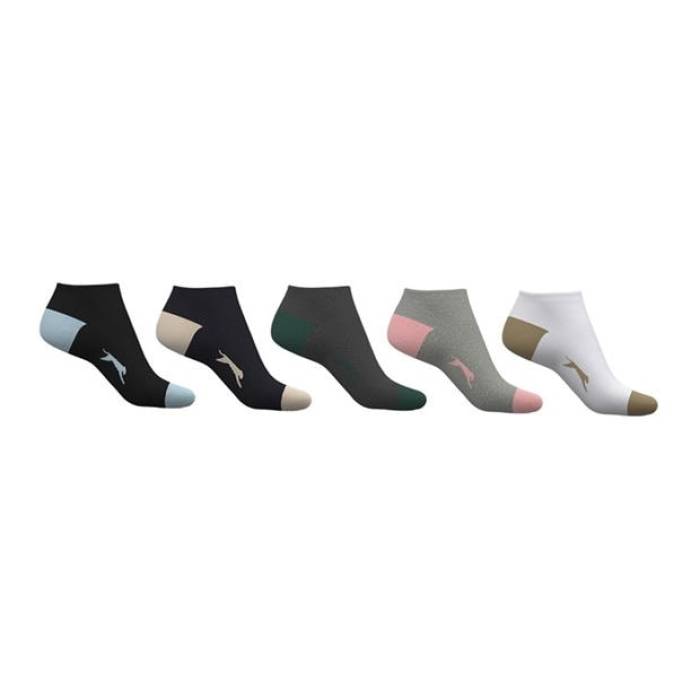 Slazenger 【 Trainer Socks 5 Pack Ladies Women Colours 】 トレーナー ソックス・靴下 レディース