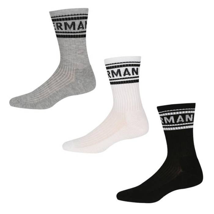 ベンシャーマン Ben Sherman 【 Mens 3 Pack Sport Socks Men White/Blck/Grey 】 メンズ ソックス・靴下 メンズ 白色 ホワイト 灰色 グレー｜スニケス