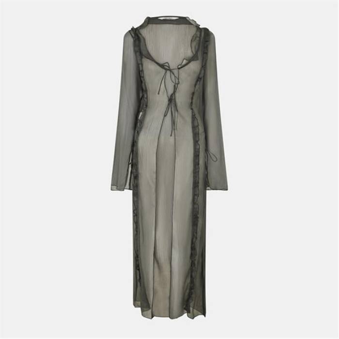 万力 濾過性病原体 Jack Wills 【 Frill Beach Cover-Up Women Women Khaki 】 取りまかなう繰り上げる レディース カーキ