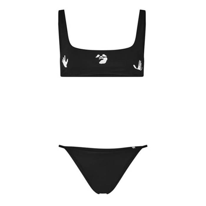 Off White 【 Women's Logo Bikini Set Women Black White 】 レディース ロゴ レディース 黒色 ブラック 白色 ホワイト