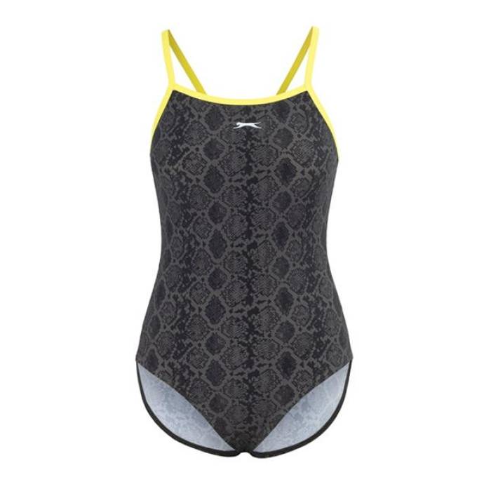 Slazenger 【 Slaz All Over One Piece Swimsuit Women Black/Green 】 水着 レディース 黒色 ブラック green 緑・グリーン