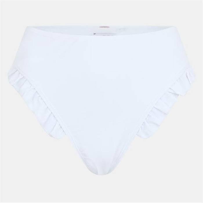 ブレイブソウル Brave Soul 【 High Waisted Bikini Bottoms With Frill Women White 】 ハイ ズボン ボトムス レディース 白色 ホワイト