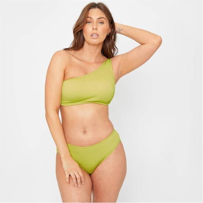Be You 【 Textured One Shoulder Bikni Top Women Lime 】 レディース ライム