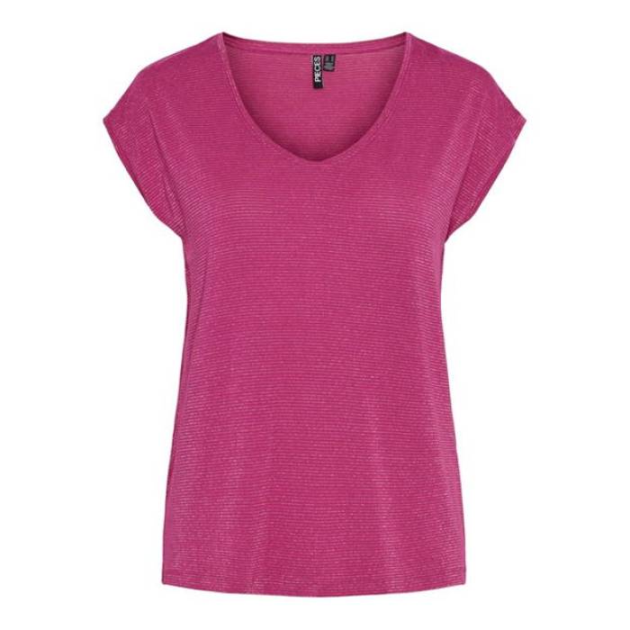 ピーシーズ Pieces 【 Regular Fit T-Shirt Women Festival Fuchs 】 ティーシャツ レディース