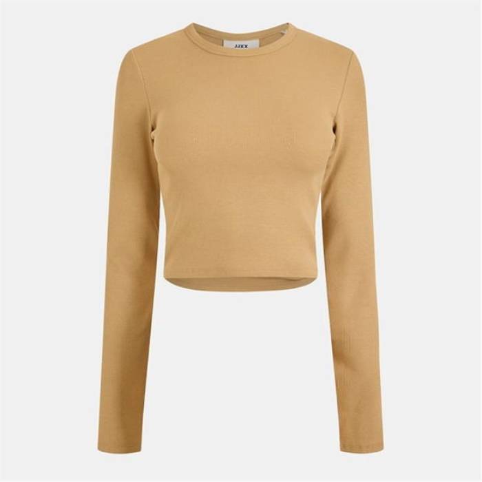 Jjxx 【 Feline Long-Sleeve Crop Top Women Incense 】 Crop クロップ レディース