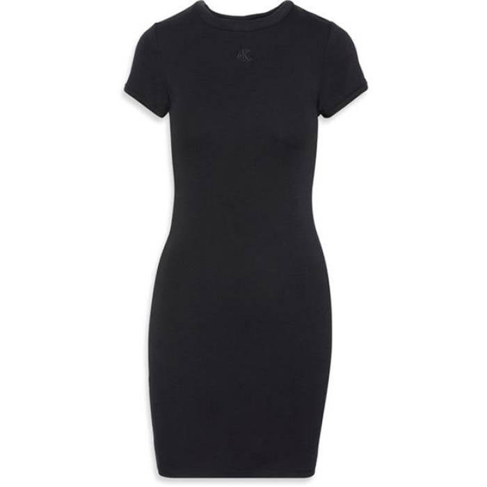 カルバンクライン ジーンズ Calvin Klein Jeans 【 Women Short-Sleeve Rib Mini Dress Women Black 】 レディース ドレス レディース 黒色 ブラック