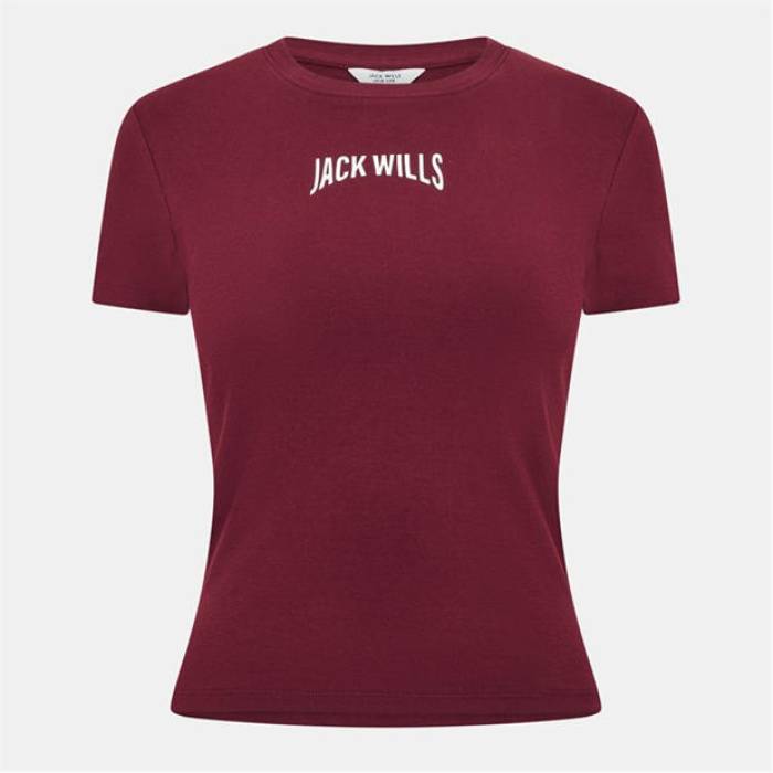 ジャック ウィルス Jack Wills 【 Graphic Baby Tee Ld54 Women Wine 】 グラフィック Tシャツ レディース