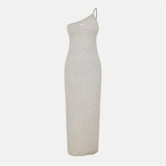 Off White 【 Women's Maxi Dress Women Silver/White 】 レディース ドレス レディース Silver 銀色・シルバー 白色 ホワイト｜スニケス