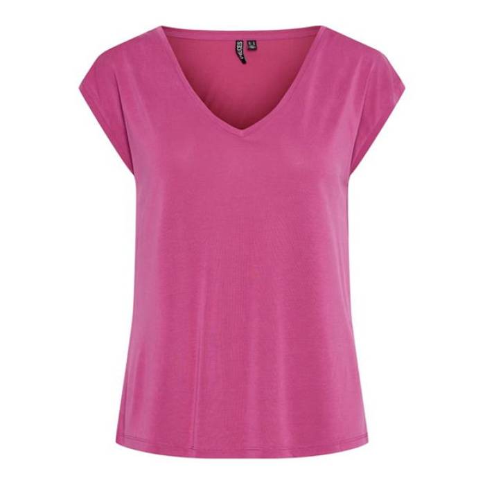 ピーシーズ Pieces 【 Regular Fit Knitted T-Shirt Women Fstivl Fuchsia 】 プルオーバー レディース