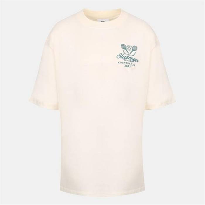 Slazenger 【 Slaz Tennis Oversized T-Shirt Women White 】 テニス Tシャツ レディース 白色 ホワイト