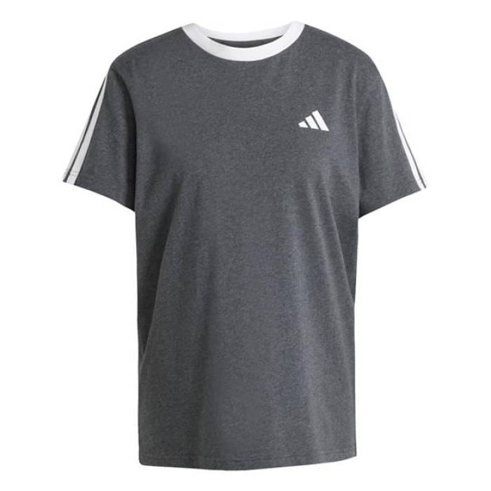 アディダス Adidas 【 Essentials 3 Stripe T-Shirt Womens Women Charcoal Grey 】 Stripe 縞模様 プルオーバー レディース レディース 濃灰色 薄墨色 薄墨色