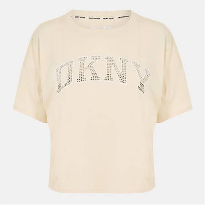 ダナキャランニューヨーク Dkny 【 Logo Regular Fit T-Shirt Women Ltct Kh/Wt Blkn 】 ロゴ Tシャツ レディース