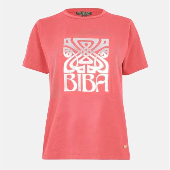 Biba 【 Logo T-Shirt Women Coral Pink 】 ロゴ Tシャツ レディース pink ピンク