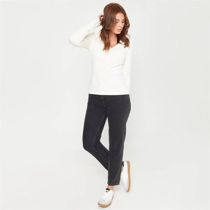 Be You 【 Beyou Ribbed Regular Fit T-Shirt Women Cream 】 Tシャツ レディース クリーム