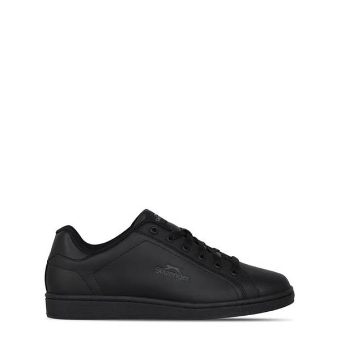 Slazenger 【 Ash Lace Trainers Mens Men Black/Charcoal 】 シューズ スニーカー メンズ メンズ 黒いこと 黒いこと 濃灰色