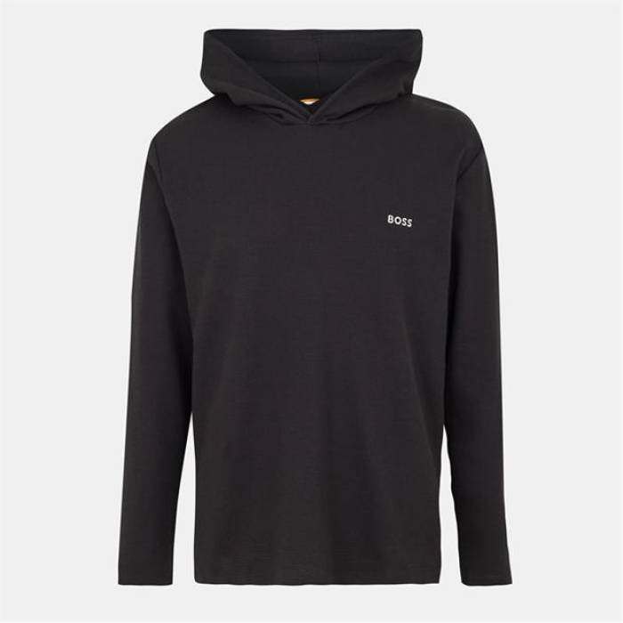 ボス Boss 【 Bw Waffle Hoodie, Texture Design Men Black 001 】 ワッフル テクスチャー メンズ 黒色 ブラック