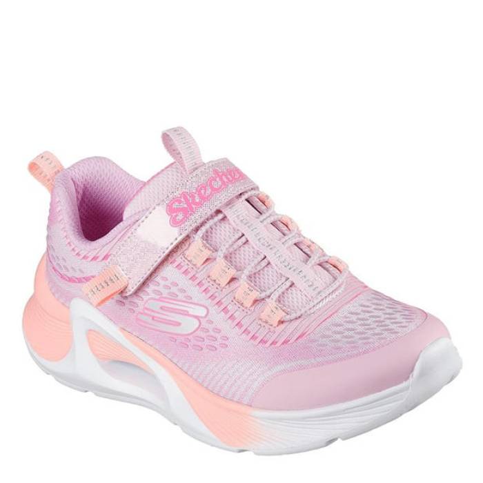 スケッチャーズ Skechers 【 Bungee And Strap Sparkle Mesh Print Runners Girls Kids Pink/Multi 】 ストラップ ジュニア キッズ pink ピンク|スニケス