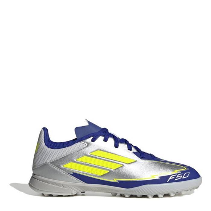 アディダス  【 F50 League Juniors Astro Turf Football Boots Kids Silver/Blue 】 ターフ フットボール ブーツ ジュニア キッズ Silver 銀色・シルバー 青色 ブルー