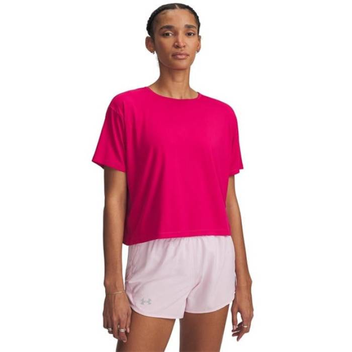 アンダーアーマー Under Armour 【 Motion Short-Sleeve Performance Gym Top Women Fuchsia/White 】 動作 レディース 白いこと 白いこと