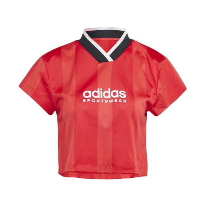 アディダス Adidas 【 Tiro Colorblock Crop T-Shirt Womens Women Red 】 Crop クロップ ティーシャツ レディース レディース Red 赤・赤いこと