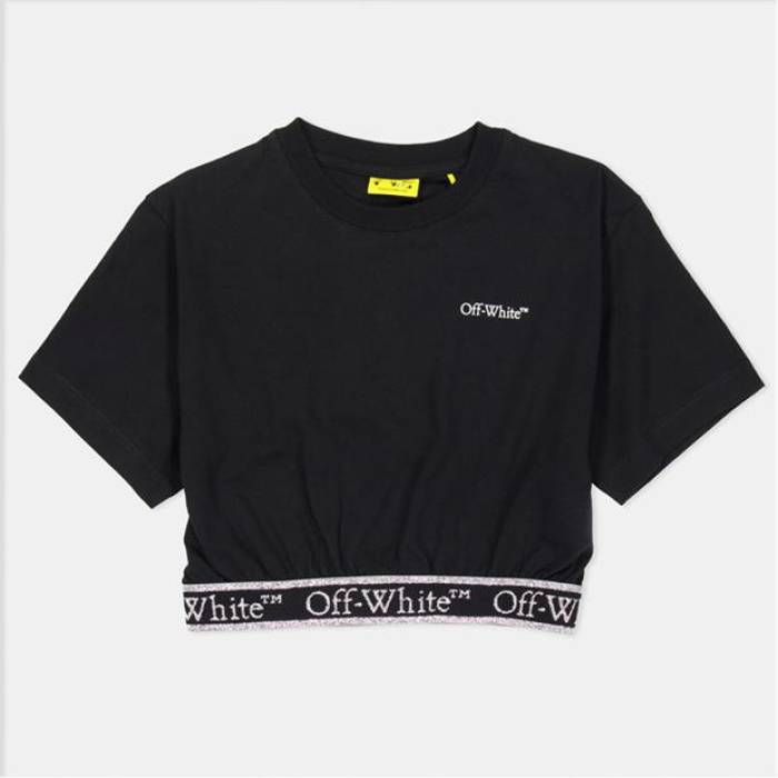 Off White 【 Kids Cropped T-Shirt Kids Black/White 】 Tシャツ ジュニア キッズ 黒色 ブラック 白色 ホワイト|スニケス
