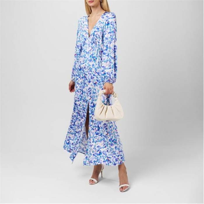 離宮 Vila 【 V-Neck Maxi Dress Women Snow White Aop 】 V素っ首 御召しもの レディース 白いこと 白いこと