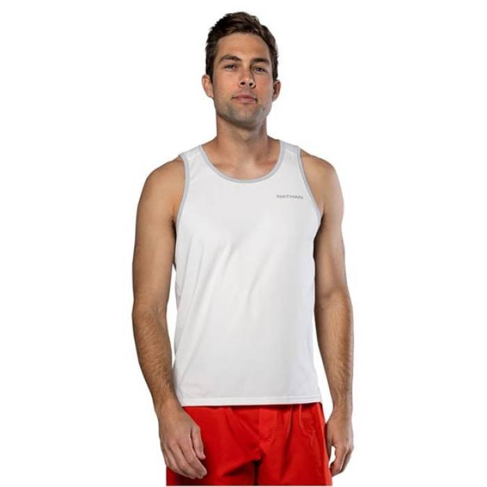 ネイサン Nathan 【 Performance Running Vest Men White 】 演奏 より良い メンズ 白いこと 白いこと
