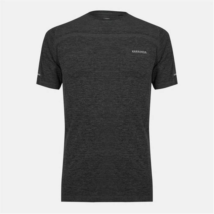 Karrimor 【 Xlite Mens Running Short Sleeve Top Men Black Marl 】 メンズ Sleeve 捩り メンズ 黒いこと 黒いこと