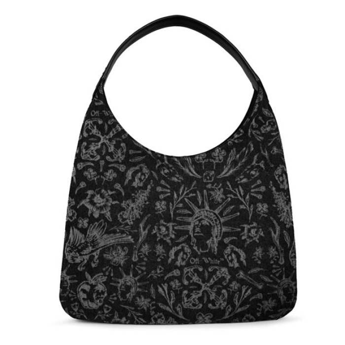 Off White 【 Men's Metropolitan Tattoo Print Tote Bag Unisex Black/White 】 メンズ バッグ ユニセックス 黒色 ブラック 白色 ホワイト