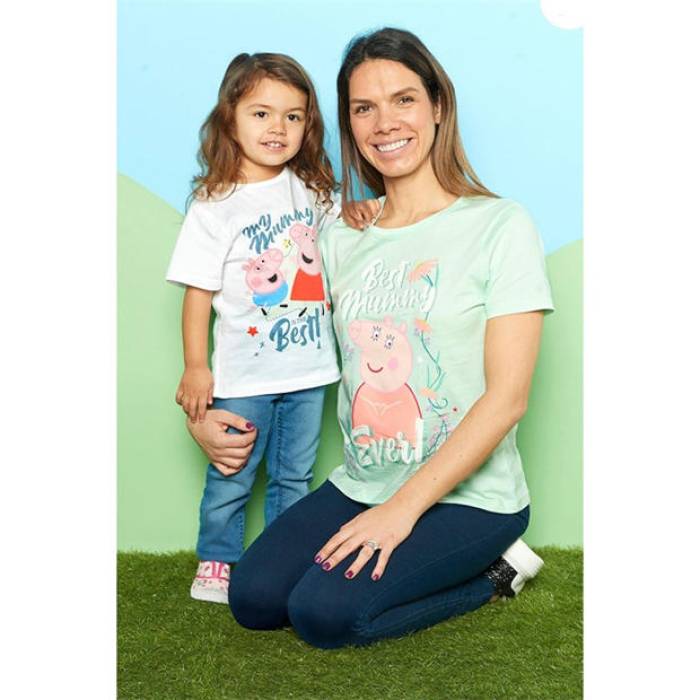 Character 【 Pig Peppa Pig Mummy Mini Me T-Shirt Women Peppa Pig 】 Tシャツ レディース