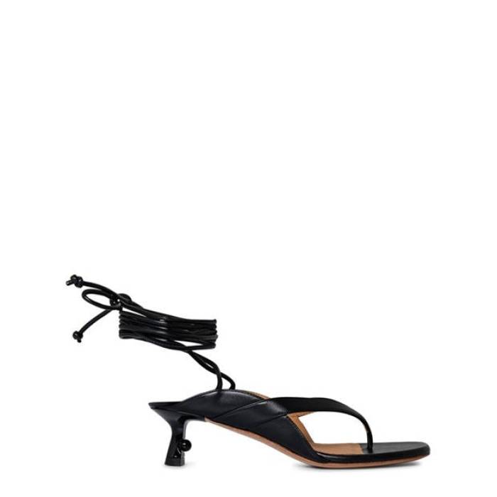 Off White 【 Women\u0027s Lollipop Lace-Up Sandals Women Black 】 レディース サンダル レディース 黒いこと 黒いこと
