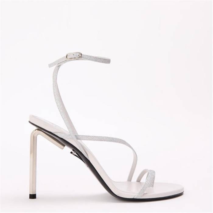 Off White 【 Women\u0027s Flat Sandals Women Silver 】 レディース サンダル レディース Silver しろがね色・しろがね色