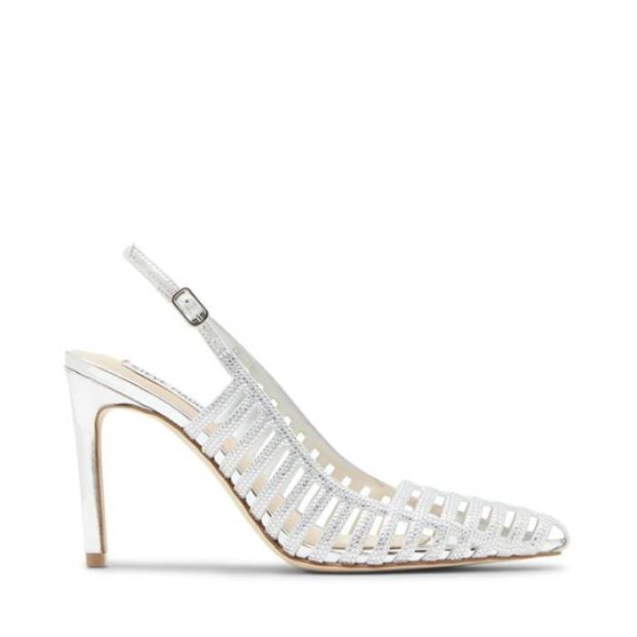 スティーブマデン Steve Madden 【 Women\u0027s Carleigh Heeled Mules Women Silver 】 レディース レディース Silver しろがね色・しろがね色