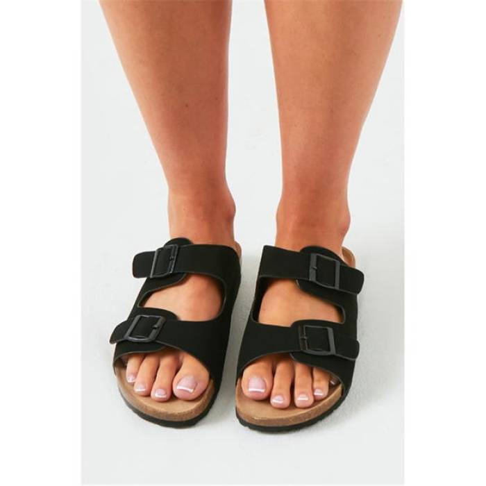 Missy Empire 【 Croc Effect Sandals Women Black 】 サンダル レディース 黒いこと 黒いこと