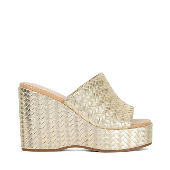 デューンロンドン Dune London 【 Women\u0027s Marpple Wedge Heeled Sandals Women Gold 】 レディース ウェッジ サンダル レディース ゴールド