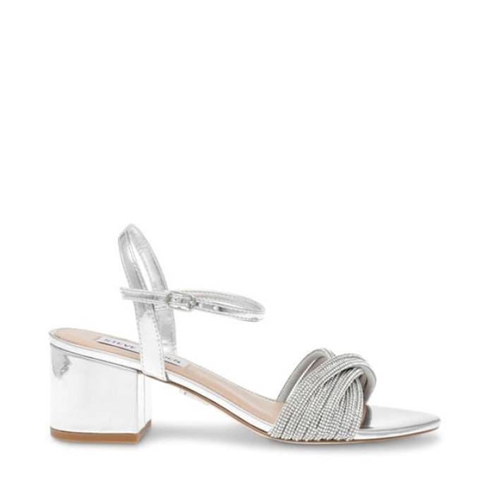 スティーブマデン Steve Madden 【 Women's Ismeria Block Heel Court Shoes Women Silver 】 レディース ヒール コート シューズ 運動靴 レディース Silver 銀色・シルバー|スニケス