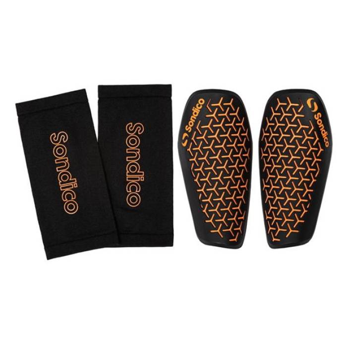 Sondico 【 Comfort  Flex Shin Guards Unisex Black/Orange 】 ユニ一発やる 黒いこと 黒いこと orange 橙・オレンジ色