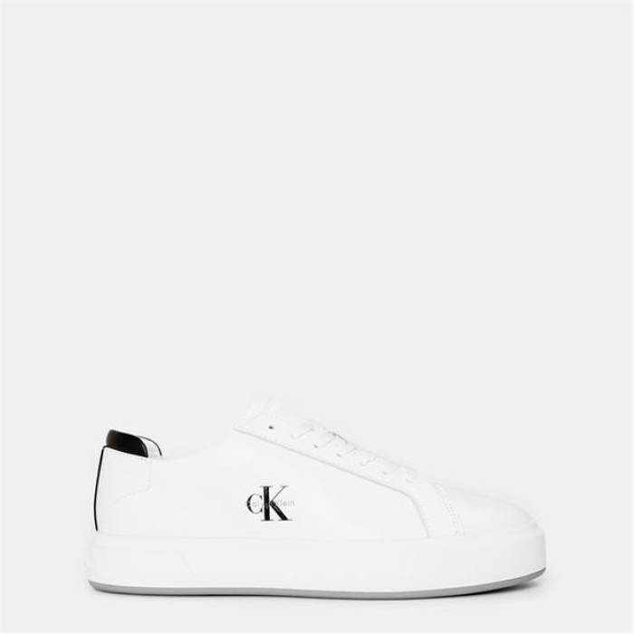 カルバンクライン Calvin Klein 【 Men's Basket Cupsole Court Trainers Men White/Black 】 メンズ コート シューズ スニーカー メンズ 白色 ホワイト 黒色 ブラック