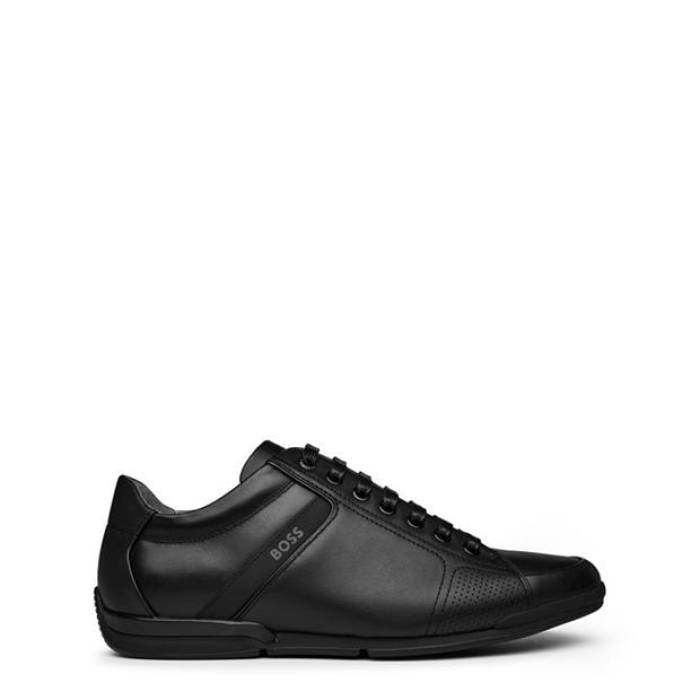 雇い主 Boss 【 Men\u0027s Saturn Smooth Low Top Premium Leather Trainers Men Black 001 】 メンズ スムース Premium 割り増し金 なめし革 シューズ スニーカー メンズ 黒いこと 黒いこと