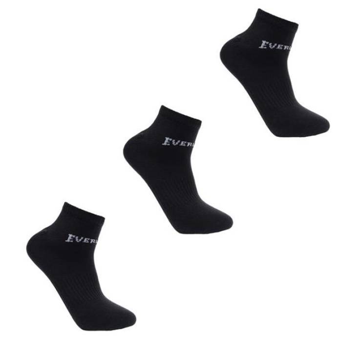 Everlast 【 3 Pack Trainer Socks Mens Men Black 】 トレーナー ソックス・靴下 メンズ メンズ 黒色 ブラック